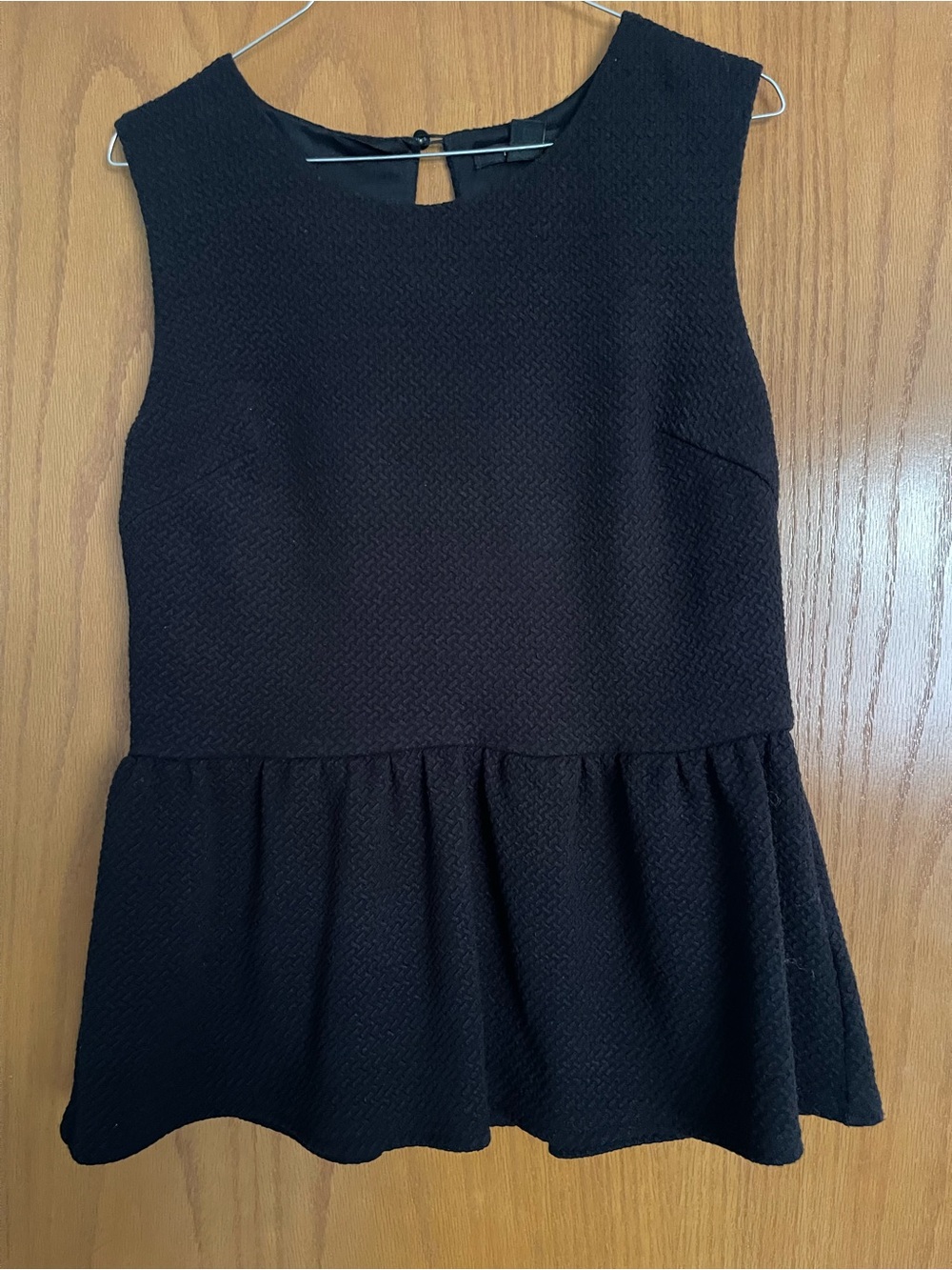 Forever 21 Black Textured Peplum Top